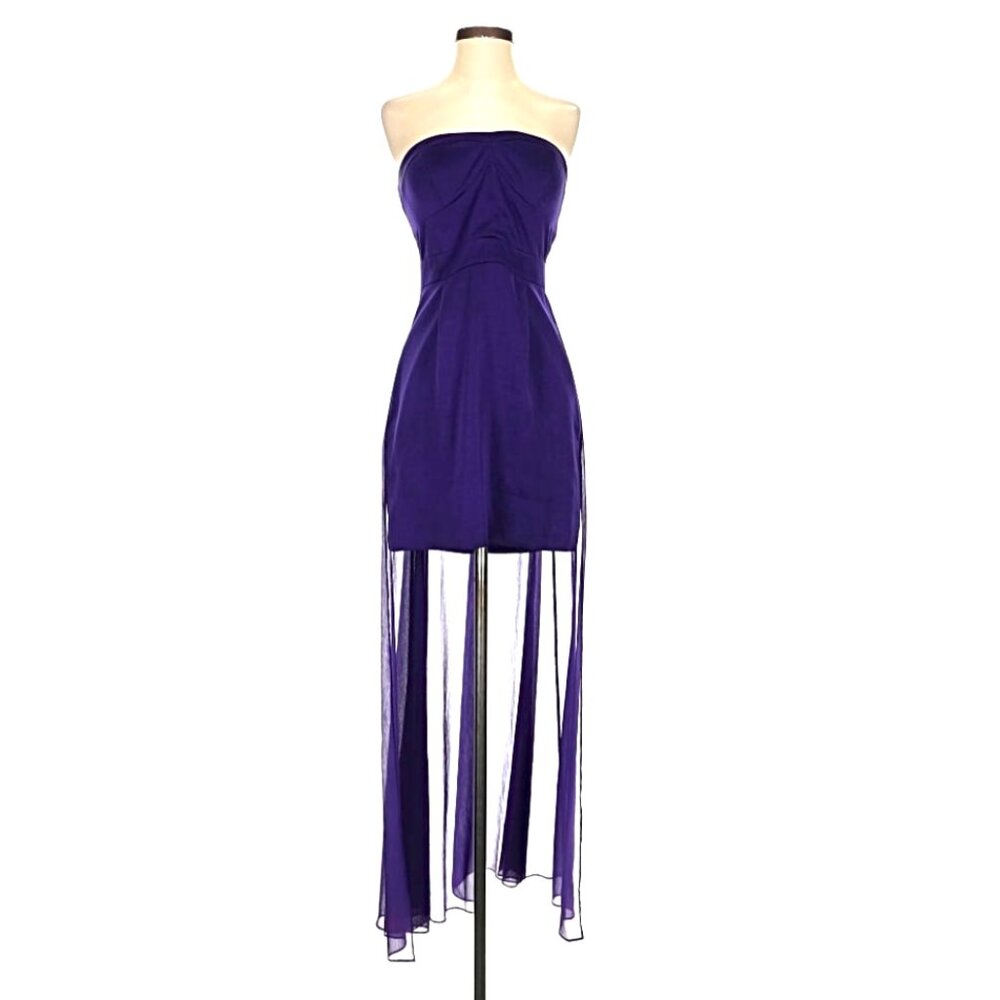 BCBGeneration Amethyst Strapless Skirt Tail High-Low Cocktail Dress - Size 4